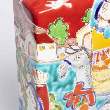 Sicilian ceramic Decorative Bottle de simone pottery DSBT509A Sicilian ceramic Decorative Bottle de simone pottery DSBT509A